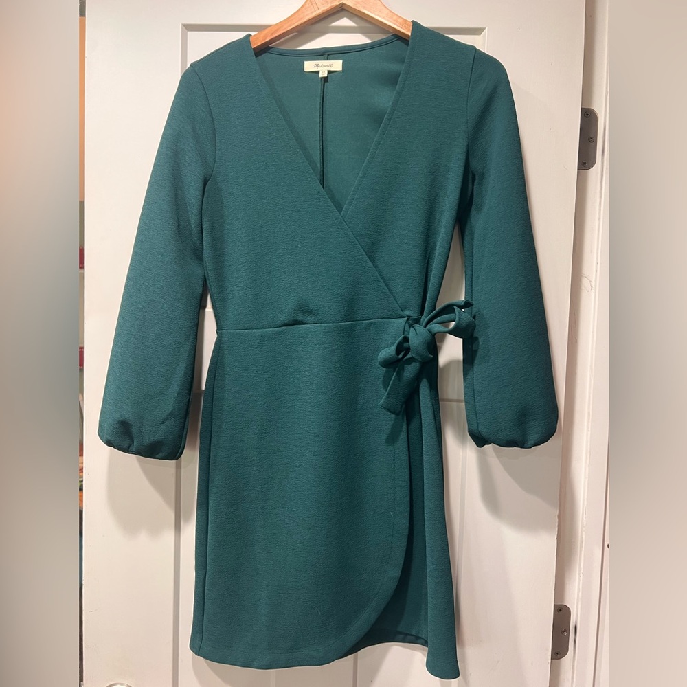 Madewell Texture & Thread Green Long Sleeve Dress XS